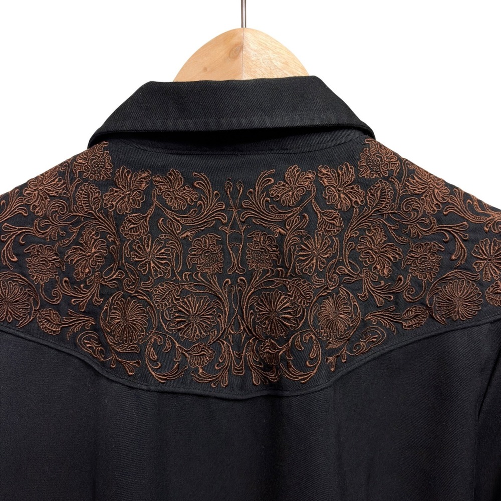VTG Roper Women's Western Snap Floral Embroidered Top M Snap Cowgirl Rockabilly - Picture 6 of 12